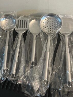 European Culture Silver Stainless Steel 6-Piece Cooking Utensil Set